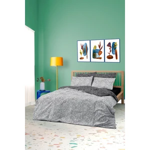 Cozy Home Mono Çift Kişilik Lastikli Çarşaflı Nevresim Takımı Maze Siyah