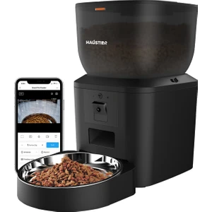 QQ029 Kameralı 1080P Gece Görüş, Akıllı Kedi Köpek Mama Kabı, 2.4ghz/5ghz, 4lt, Metal Kase