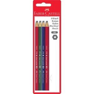 Köşeli 8'li Kurşun Kalem,HB Uç, Ergonomik Tasarım, Dayanıklı ve Silgili