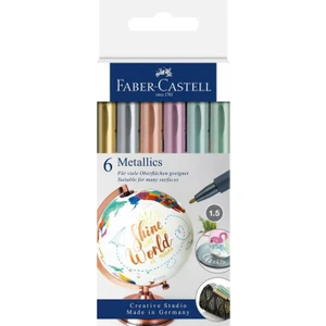 Metalik Markör Kalem 6'lı Set,Çok Yüzeyli Kullanım, Su Bazlı