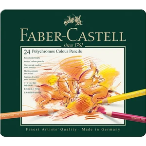 Polychromos 24 Renk Boya Kalemi, Örtücü ve Parlak Renkler, Yüksek Pigmentli, Metal Kutulu