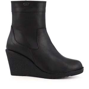 Kadın Siyah Fermuarlı Dolgu Topuklu Bot
