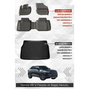 Honda Hr-V 2022+ Uyumlu 4.5d Premium Havuzlu Paspas ve Liner Marka 3D Bagaj Havuzu