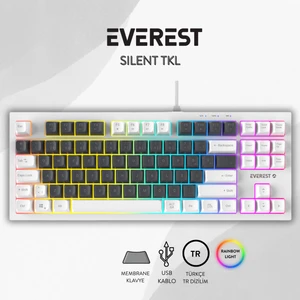 Kb-98 Sılent Tkl Gri Beyaz/mavi Rainbow Q Membrane Klavye
