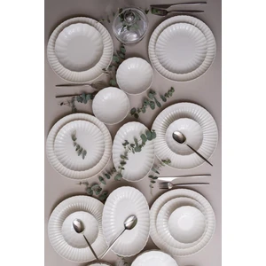Kütahya Porselen Bone Luz Form 52  Parça Yemek Takımı