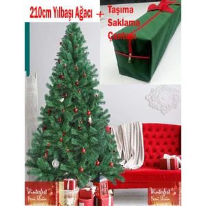 Yılbaşı Çam Ağacı 210 cm 800 Dal Taşıma Çantalı