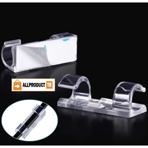 All Product Kendinden Yapışkanlı Kablo Sabitleyici Klips Seti 20’li – Şeffaf Kablo Düzenleyici, Toplayıcı, Her Yüzeye Uygun, Kolay Montaj