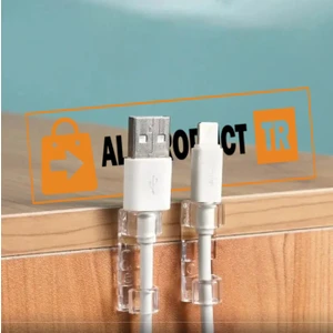 Allproduct Kablo Sabitleyici Klips Seti Kendinden Yapışkanlı Pratik Kablo Düzenleyici Şeffaf