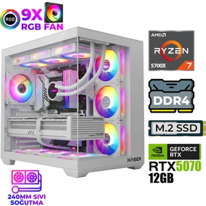 Master X6 Ryzen 7 5700X 32GB Ram 1tb M.2 Nvme SSD 12GB RTX5070 Sıvı Soğutmalı Oyuncu Hazır Sistem