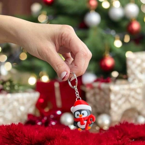 Yılbaşı Konseptli Penguen Anahtarlık