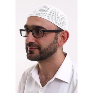 İhvan Online Makine Örme Likralı Dantel Namaz Takkesi