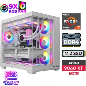 Lexus X741 Ryzen 7 5700X 32GB Ram 1tb M.2 Nvme SSD 16GB RX9060 Xt Sıvı Soğutmalı Oyuncu Hazır Sistem