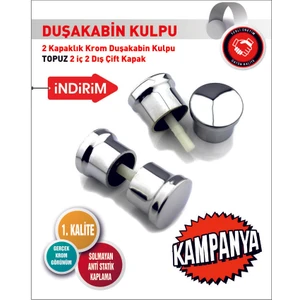 Duşakabin Kapı Kolu Abs Plastik Gövde Topuz Kulp 4 Lü Set Krom