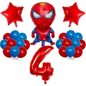 Örümcek Adam Kırmızı Rakamlı Balon Set