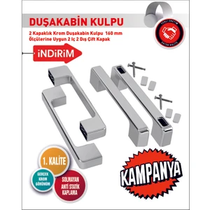 Duşakabin Cam Kapı Kare Kulp 4 Adet Duşakabin Kolu Krom 14-16 cm