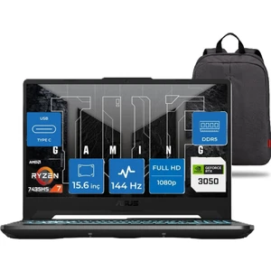 Tuf Gaming A15 FA506NCR Amd Ryzen 7 7435HS 32GB Ddr5 1tb SSD RTX3050 4gb 15.6" Fhd 144HZ Windows 11 Pro Taşınabilir Bilgisayar + Snertech Çanta