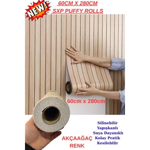 60CM x 280CM 1 Adet Kendinden Yapışkanlı Krem Lambiri Desenli Duvar Paneli Kağıdı YG002