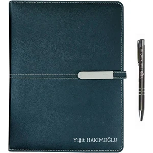 Oranlı Promosyon Kişiye Özel 2026 Organizer Ajanda Kart Bölmeli 18X23 Tarihli Defter Mıknatıs Klipsli Siyah Seperatörlü İsme Özel Tükenmez Kalem Hediyeli