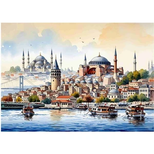 Galatakulesi Ayasofya Sultanahmet Istanbul 1000, 500 ,255 ,120 Parça Seçenekli Parça Ahşap (Mdf) Puzzle Yapboz