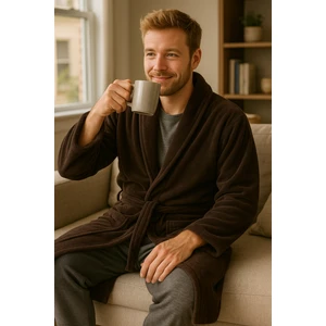 Lucy and Home Polar Kadın Sabahlık – Yumuşak Örme Kumaşlı, Şal Yakalı, Kuşaklı ve Şık Rahat Ev Giyim Modeli