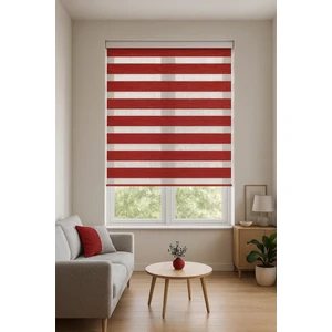 Bambu Kırmızı Zebra Perde Etek Dilimli