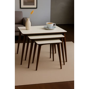 Istanbul 3'lü Zigon Sehpa %100 Mdf Beyaz