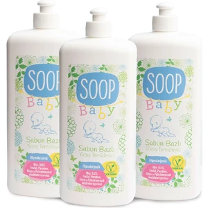 Soop Baby Bebek Sabun Bazlı Yüzey Temizleyici  3 x 1 L | %100 Doğal & Hipoalerjenik | Kokusuz İz Bırakmaz, Durulamasız |