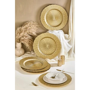 Victorian 6\'lı Gold Cam Supla Tabak Seti 32 cm