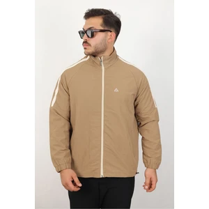 Erkek Relaxed Krinkıl Kumaş Baharlık & Yağmurluk Vizon Ceket