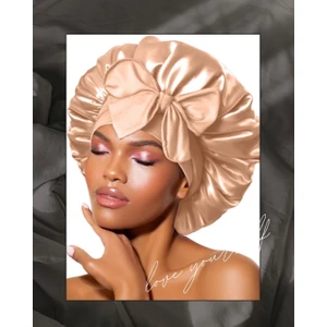 Sb Sizinbazar Ayarlanabilir Tek Katlı Ipek Saten Saç Bakım ve Uyku Bonesi Bandana-Bej