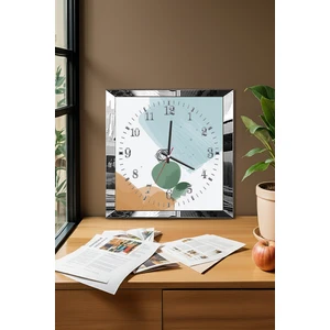 Gümüş Çerçeveli Pastel Zamanlar Temalı Dekoratif Mdf Duvar Saati