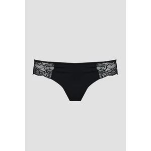 Nbb Siyah Lazer Kesim Dantelli String