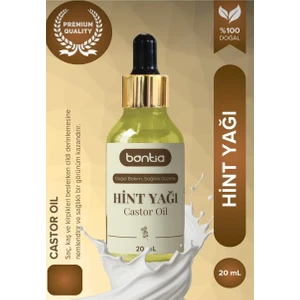 Bitkisel Hint Yağı 20 ml Soğuk Sıkım %100  Doğal Saf & Organik - Saç, Cilt, Yüz Bakım Için