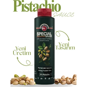 Antep Fıstıklı Pistachio Sos %5 Antep Fıstıklı Topping Sos Dondurma ve Tatlı Sosu 940 gr