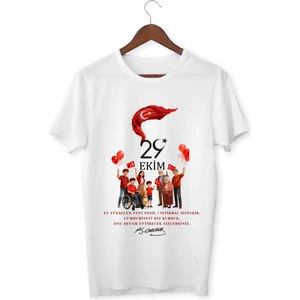29 Ekim Cumhuriyet Bayramı Tişört 29 Ekim T-Shirt 102. Yıl Özel Tasarım Tişört