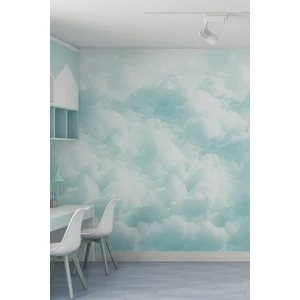 Mavi Bulut Desenli Tekstil Duvar Kağıdı
