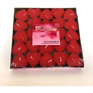 50'li Kalp Kırmızı Tealight Mum