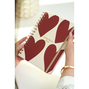 Matt Notebook 2026 Yılı A5 Ajanda Spiralli 15X21 cm - 12 Aylık Kalpler