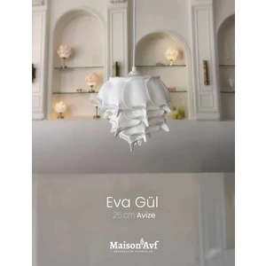Modern Eva Gül Beyaz Tasarım Sarkıt Avize 25 cm