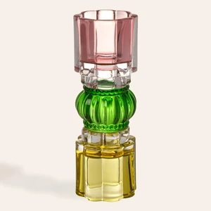 Nanjıng Cam Dekoratif Obje 7X7X21 cm Yeşil - Pembe