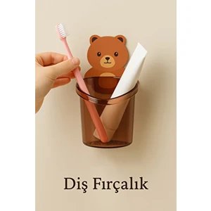 1 Adet Kozmetik Düzenleme Diş Fırçalık Ayı Figürlü