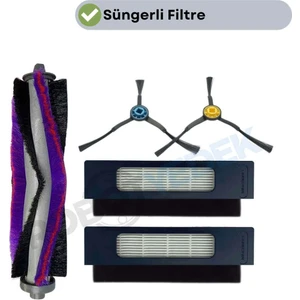Fakir Robert Rs 770 780 Uyumlu Yedek Fırça Filtre Seti-5 Parça