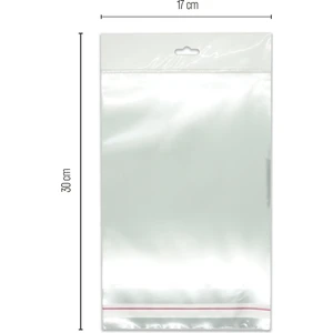 17*30 Sedefli Askılı (Askı Kısmı Beyaz) Bantlı OPP (Parlak-Şeffaf) Jelatin 100 Adet