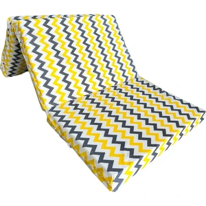 Katlanır Yer Yatağı ve Tek Kişilik Sünger Katlanır Minder Yatak 90X190X10 Cm-Sarı Gri Zikzak