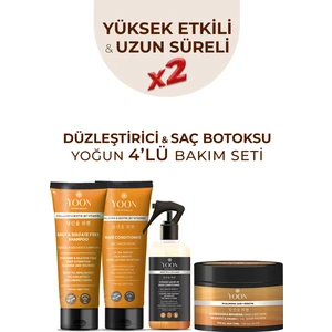 4lü Besleyici Ve Onarıcı Saç Bakım Seti Tuzsuz Şampuan, Saç Bakım Spreyi, Bakım Maskesi, Bakım Kremi