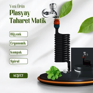 Spiral Wc Taharet Hortum Matik ve Wc Banyo Yıkama Kelepçe Adaptörlü Setler Yeni Siyah Inci