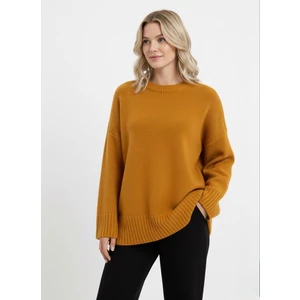 Basic Kadın Kazak Hardal Oversize