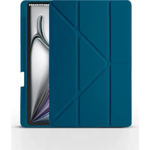 İpad Air 13" M3 (2025) / M2 (2024) Kılıf Kalem Şarj Bölmeli Stadlı Uyku Modlu Silikon Akıllı Case