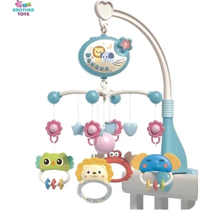 Brother Toys Tavana Yıldız Yansıtan Pilli Işıklı Müzikli Uzaktan Kumandalı Dönence Beşik Bebek 360° Dönebilir