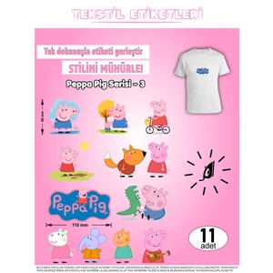 Agg Reklam Ütü ile Yapışan Kıyafet Etiketi Peppa Pig Serisi